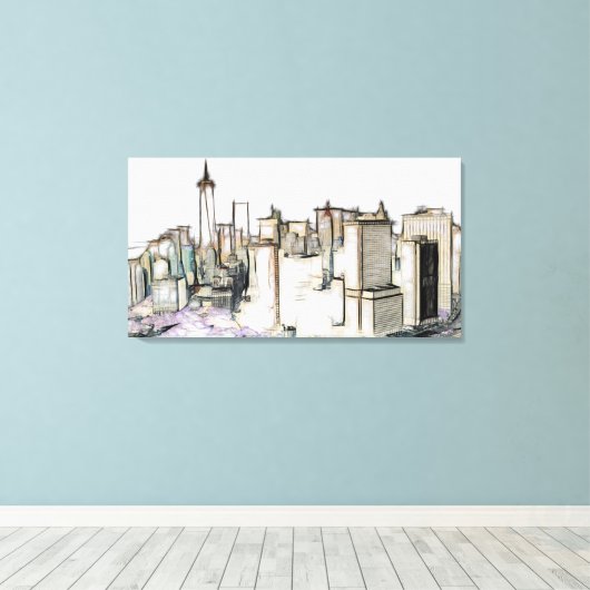 New York Mixed Media Art Canvas Afdruk (Insitu (Houten vloer))