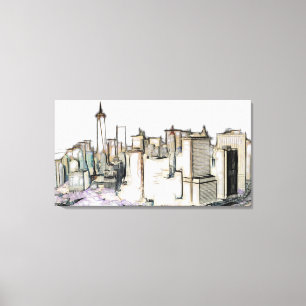 New York Mixed Media Art Canvas Afdruk