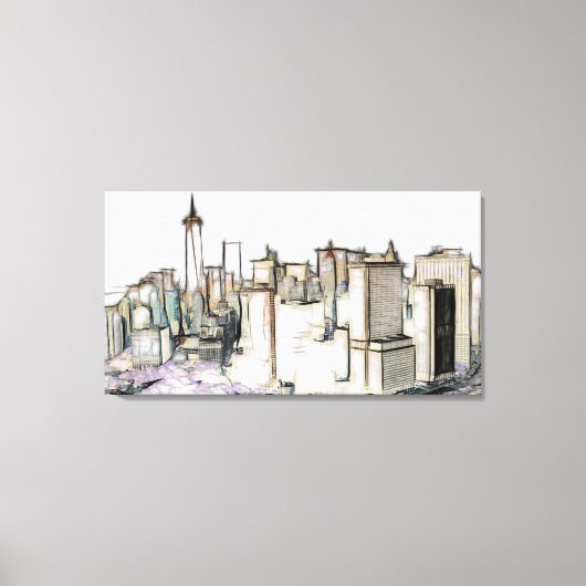 New York Mixed Media Art Canvas Afdruk (Voorkant)
