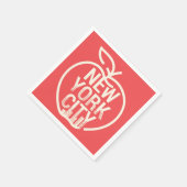 NEW YORK - Modern Big Apple Red Servet (Hoek)