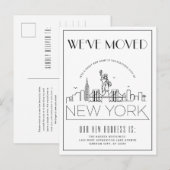 New York Modern Deco | Nieuw Adres Aankondigingskaart (Voorkant / Achterkant)