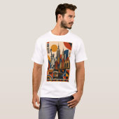 New-York Modern – Geometrisch Kunst T-Shirt (Voorkant volledig)