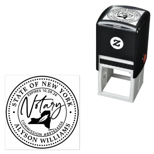 New York Modern Notary Public Zelfinktende Stempel (In situ)