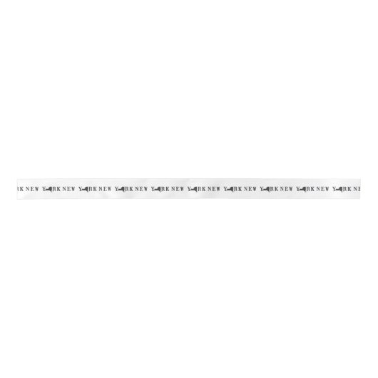 New York Name met State Shaped Letter Satijnen Lint (Voorkant)