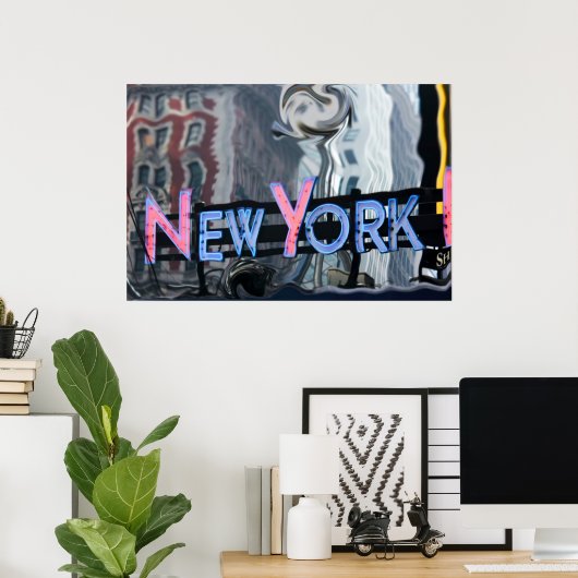 New York neon Poster (Thuiskantoor)