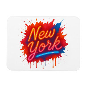 New York Neon Street Art - Kleurrijke Retro Magneet