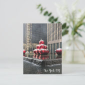 New York, New York, NY Kerstfeest Rockefeller Cent Feestdagenkaart (Staand voorkant)