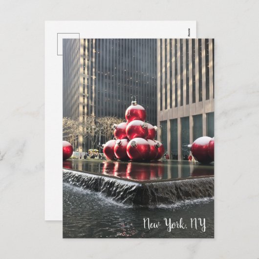 New York, New York, NY Kerstfeest Rockefeller Cent Feestdagenkaart (Voorkant / Achterkant)