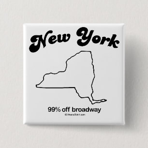 NEW YORK - "NEW YORK STATE MOTTO" T-shirts en Gea Vierkante Button 5,1 Cm