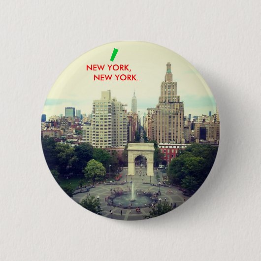 NEW YORK, NEW YORK-toets Ronde Button 5,7 Cm (Voorkant)