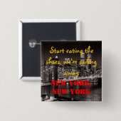 New York New York Vierkante Button 5,1 Cm (Voorkant /achterkant)