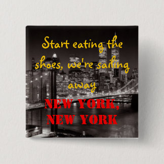 New York New York Vierkante Button 5,1 Cm