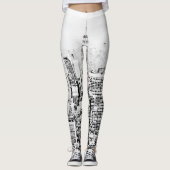 New York, New York (zwart-wit panorama) Leggings (Voorkant)