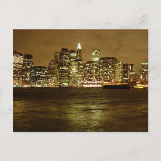 New York Night Briefkaart (Voorkant)