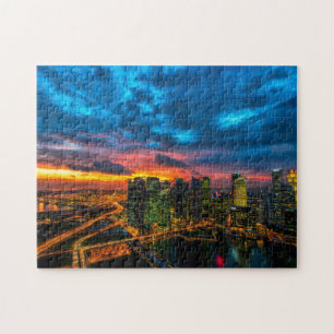 New York Night Skyline Foto Legpuzzel