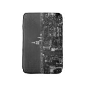 New York night skyline in zwart-wit Badmat (Voorkant Verticaal)