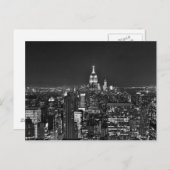 New York night skyline in zwart-wit Briefkaart (Voorkant / Achterkant)