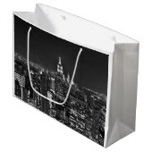 New York night skyline in zwart-wit Large Cadeautasje (Voorkant Gekanteld)