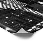 New York night skyline in zwart-wit Poster (Hoek)