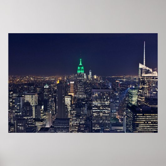 New York night skyline Poster (Voorkant)