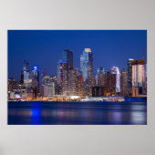 New York night skyline Poster (Voorkant)