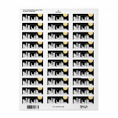 New York Night Skyline Silhouette Label (Full Sheet)