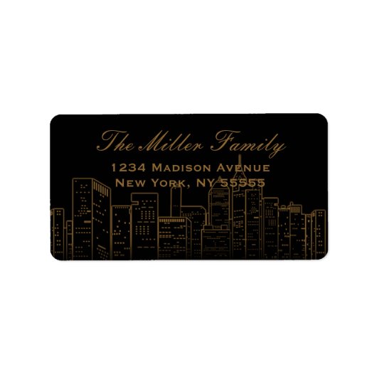 New York Nights adreslabel Etiket (Voorkant)