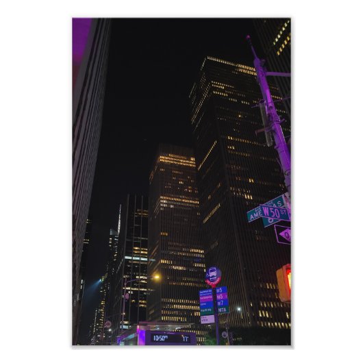 New York Nights – Illuminated Skyline Photography Foto Afdruk (Voorkant)