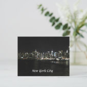 New York Nighttime Skyline Briefkaart (Staand voorkant)