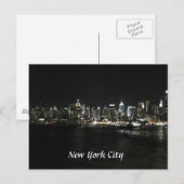 New York Nighttime Skyline Briefkaart (Voorkant / Achterkant)