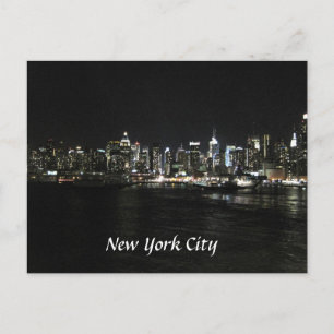 New York Nighttime Skyline Briefkaart