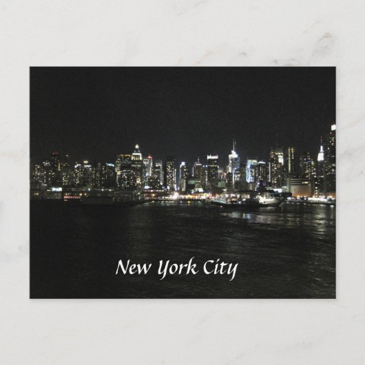 New York Nighttime Skyline Briefkaart (Voorkant)