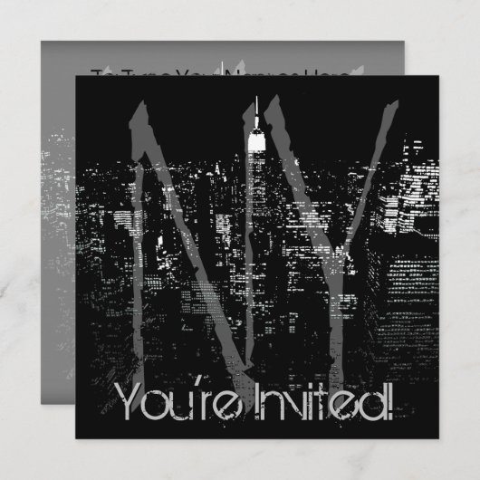 New York nodigt speciale New York RSVP uit Kaart (Voorkant / Achterkant)