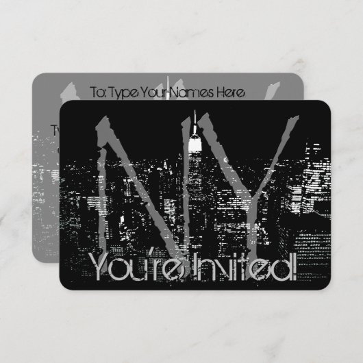 New York nodigt speciale New York RSVP uit Kaart (Voorkant / Achterkant)