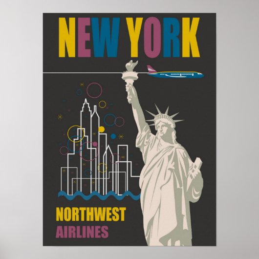 New York  Northwest Airlines Poster (Voorkant)
