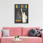 New York Northwest Airlines Stretched Canvas Print (Insitu (Woonkamer))