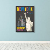 New York Northwest Airlines Stretched Canvas Print (Insitu (Houten vloer))