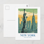 New York Nostalgic Travel Briefkaart (Voorkant / Achterkant)