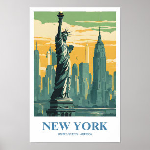 New York Nostalgic Travel Poster