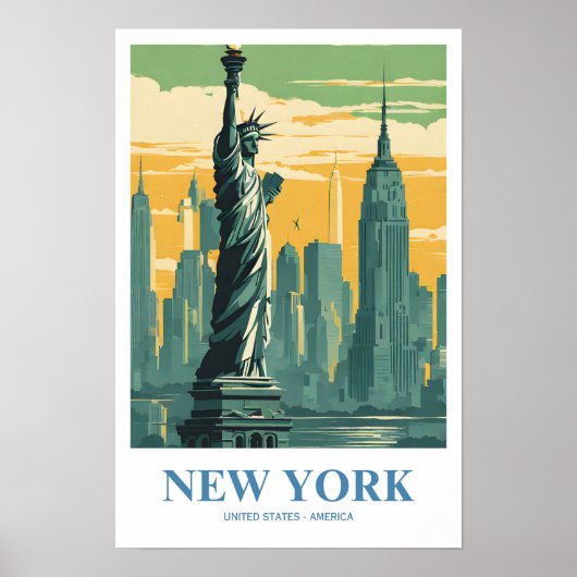 New York Nostalgic Travel Poster (Voorkant)