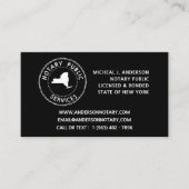 New York Notary Public Services Visitekaartje (Voorkant)