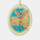 New York Nurse Caduceus Keramisch Ornament (Rechts)