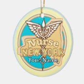New York Nurse Caduceus Keramisch Ornament (Links)