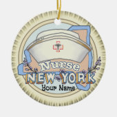 New York Nurse Keramisch Ornament (Voorkant)