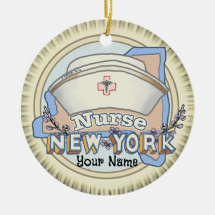 New York Nurse Keramisch Ornament