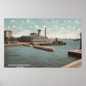 New York, NY - Aquarium en Vuurboot "New York Poster (Voorkant)