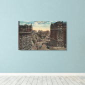 New York, NY - Broadway & Amsterdam Avenue Canvas Afdruk (Insitu (Houten vloer))