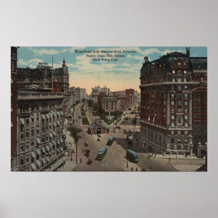New York, NY - Broadway & Amsterdam Avenue Poster