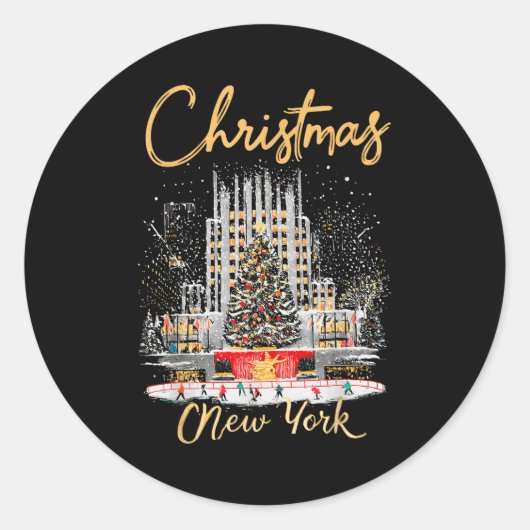 New York Ny Christmas Girl Trip Matching Ronde Sticker (Voorkant)