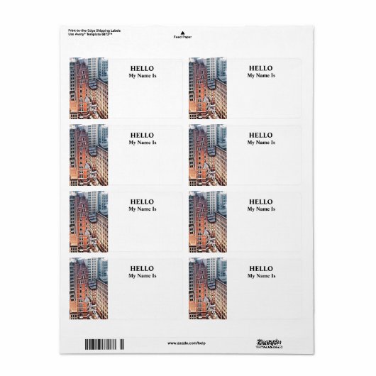 New York NY - Cluster of Skyscrapers c1900 Etiket (Full Sheet)